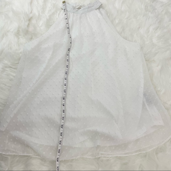 White Textured Halter Blouse with Bow at Back, Size Small - Picture 3 of 6